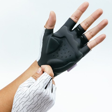 Rękawiczki kolarskie rowerowe MTB rozmiar M - biało-czarne