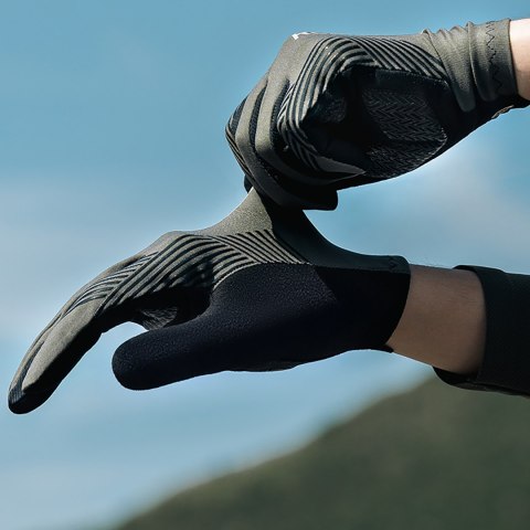 Rękawiczki rowerowe amortyzujące pełne rozmiar M - czarne