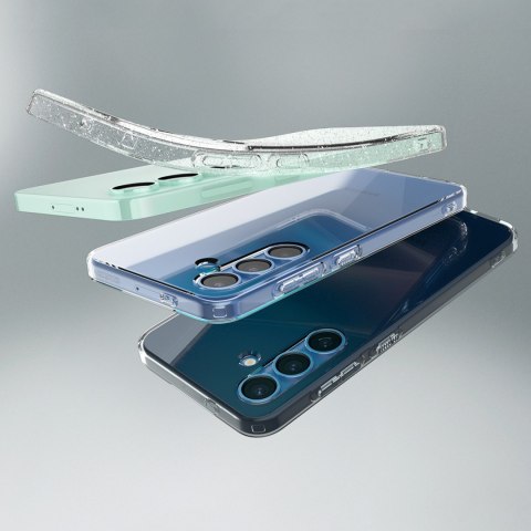Etui na Samsung Galaxy S25+ Liquid Crystal - czarne przezroczyste