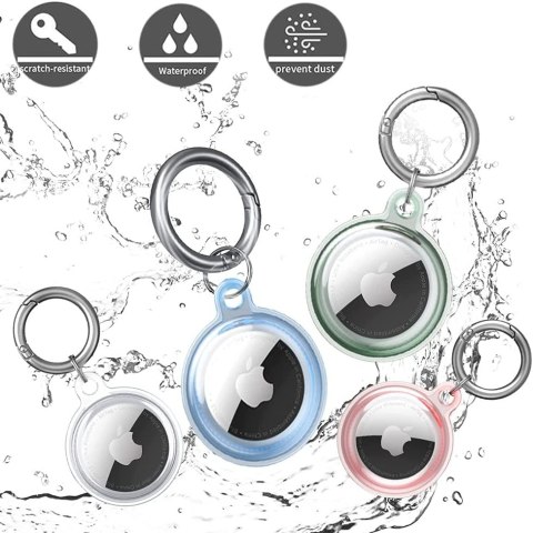 Etui na lokalizator Apple AirTag wodoodporne transparentne - 4 szt.