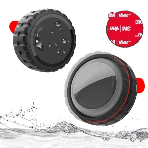 Etui na lokalizator Apple AirTag zakręcane wodoodporne samoprzylepne - 4 szt.