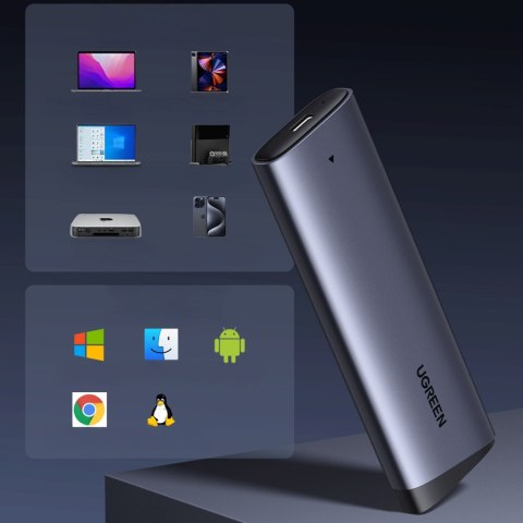 Obudowa na dysk M.2 NVMe PCIe SSD - srebrna