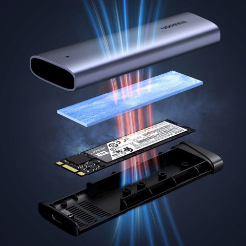 Obudowa na dysk M.2 NVMe PCIe SSD - srebrna