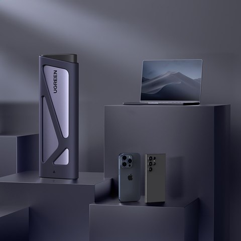 Obudowa na dysk M.2 NVMe/SATA SSD - srebrna