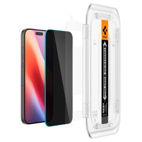Szkło hartowane prywatyzujące z ramką montażową na iPhone 16 Pro Max - 2 szt.