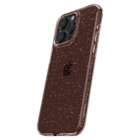 Etui case na iPhone 15 Pro Liquid Crystal Glitter - różowo przezroczyste