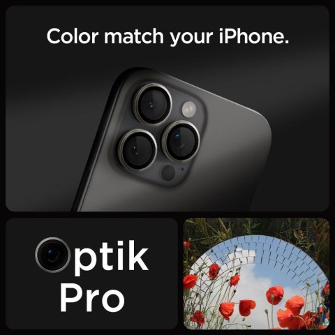 Osłona aparatu na iPhone 14 Pro / Pro Max / 15 Pro / Pro Max tytan naturalny - 2 szt.