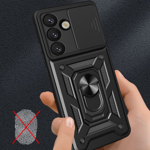 Pancerne etui z podstawką osłoną aparatu na OnePlus Nord 4 5G Hybrid Armor Camshield - czarne