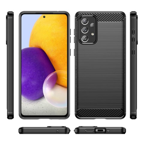 Elastyczne etui pokrowiec na Samsung Galaxy A73 Carbon Case - czarny