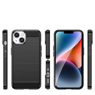 Etui elastyczny żelowy pokrowiec na tył plecki do iPhone 14 Plus Carbon Case - czarny