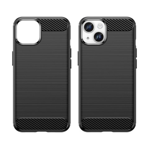 Etui elastyczny żelowy pokrowiec na tył plecki do iPhone 14 Plus Carbon Case - czarny