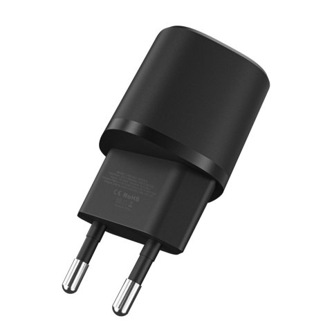 Ładowarka sieciowa C20W mini USB-C PD 20W / USB-A QC 3.0 - czarna