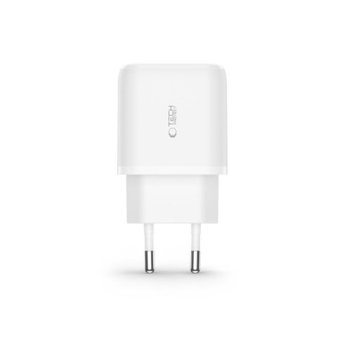 Ładowarka sieciowa USB-C PD 20W / USB-A QC 3.0 z kablem USB-C / iPhone Lightning - biała