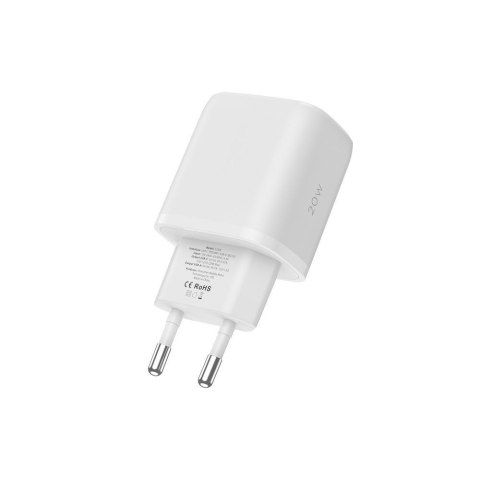 Ładowarka sieciowa USB-C PD 20W / USB-A QC 3.0 z kablem USB-C / iPhone Lightning - biała
