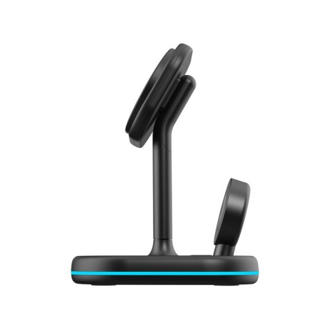 3w1 Ładowarka indukcyjna MagSafe ze stojakiem na smartfon Apple Watch AirPods - czarna