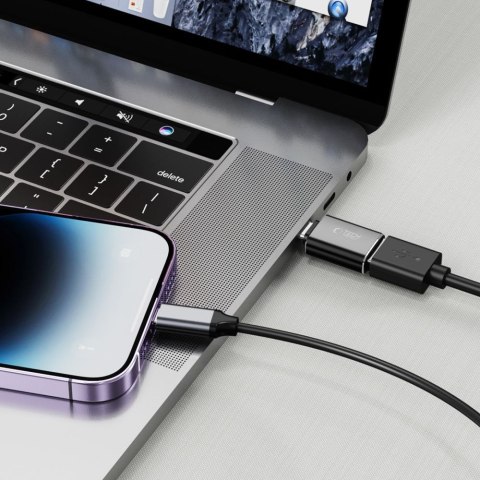 Adapter przejściówka iPhone Lightning (męski) - USB-A (żeński) OTG - czarny