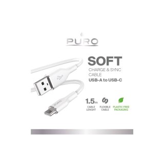Kabel przewód USB-A - USB-C 1.5m - biały