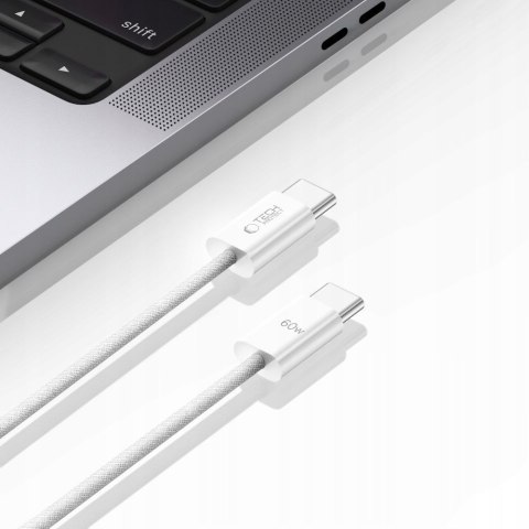 Kabel przewód USB-C PD 60W 3A 1m - biały