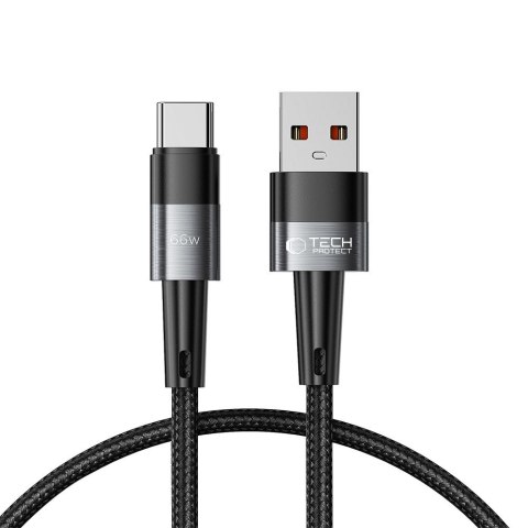 Kabel przewód USB-C - USB-A 66W 6A 0.25m - szary
