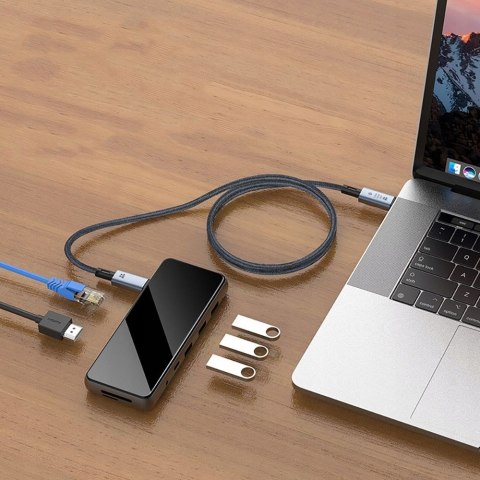 Kabel przewód szybki USB-C 4.0 PD 240W 8K 40Gbps 1m - szary