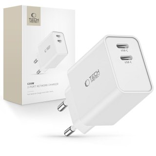 Ładowarka sieciowa 2x USB-C PD 35W - biała