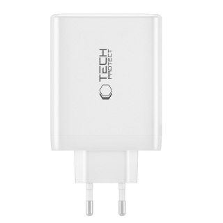 Ładowarka sieciowa GaN 3x USB-C PD USB-A QC 100W - biała