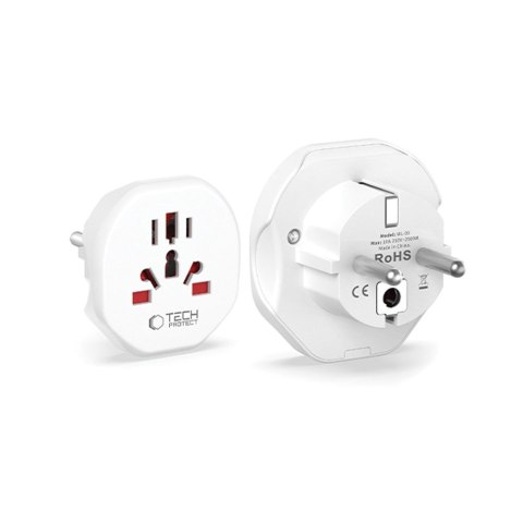 Przejściówka adapter podróżny UK/US/AU/FI/CN-1/CN-2 do EU - biały
