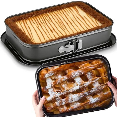 Blaszka forma do pieczenia ciasta prostokątna z wyjmowanym dnem 35 x 24 cm