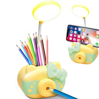 Lampka biurkowa szkolna z temperówką pojemnikiem na przybory