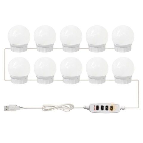 Lampki światełka żarówki LED na lustro toaletkę 10 poziomów 2 m