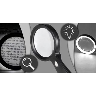 Lupa podświetlana do czytania powiększenie 10x 18 diod LED 85 mm