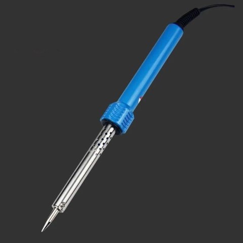 Lutownica kolbowa z podstawką uchwytem pęsetą kalafonią 60 W - zestaw 7 el.