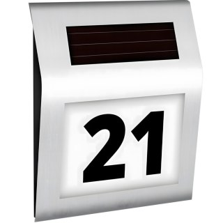 Numer domu podświetlany solarny z czujnikiem zmierzchu metalowy