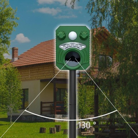 Odstraszacz ultradźwiękowo-świetlny solarny zwierząt gryzoni kun myszy