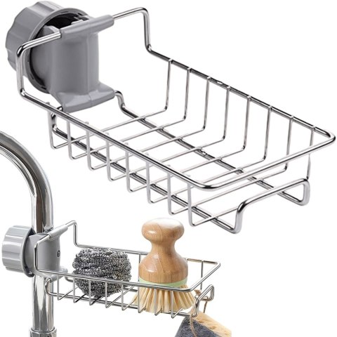 Organizer ociekacz półka mocowana na kran do zlewu na gąbki