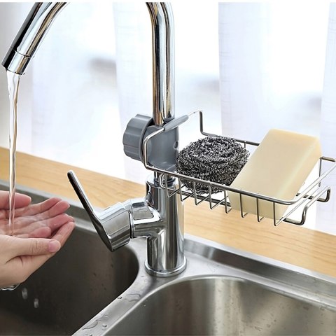 Organizer ociekacz półka mocowana na kran do zlewu na gąbki