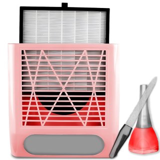 Pochłaniacz pyłu do paznokci kasetowy bezworkowy 80 W - różowy