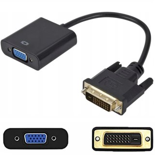 Przejściówka adapter audio video DVI-D - VGA 23,5 cm