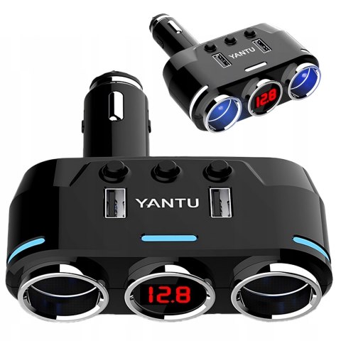 Rozdzielacz gniazda zapalniczki ładowarka 2x USB-A LCD 12/24 V 100 W