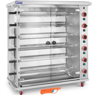 Rożen gazowy opiekacz do 30 kurczaków 6 szpikulców propan-butan 30 kW