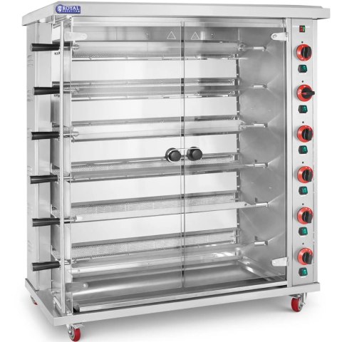 Rożen gazowy opiekacz do 30 kurczaków 6 szpikulców propan-butan 30 kW