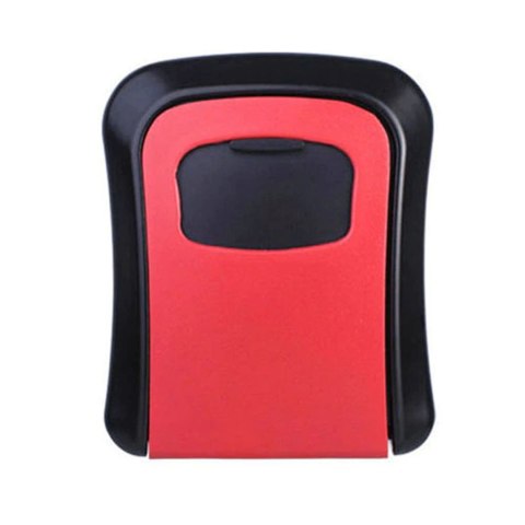 Skrytka sejf kasetka metalowa na klucze z zamkiem szyfrowym 11.5 x 9.5 cm - czerwono czarna