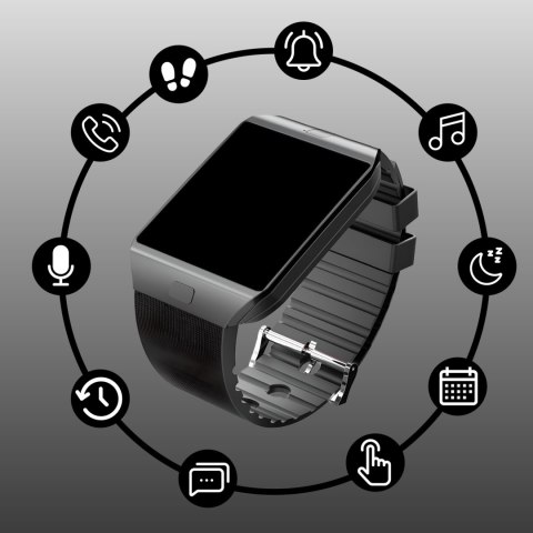 Smartwatch zegarek multifunkcyjny na kartę SIM aparat połączenia BT microSD