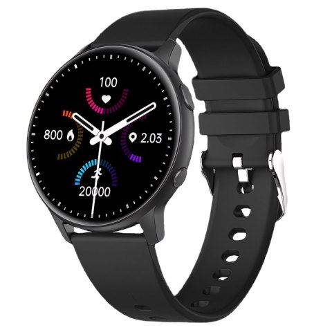 Smartwatch zegarek sportowy funkcyjny pulsometr ciśnieniomierz sen muzyka 45 mm - czarny