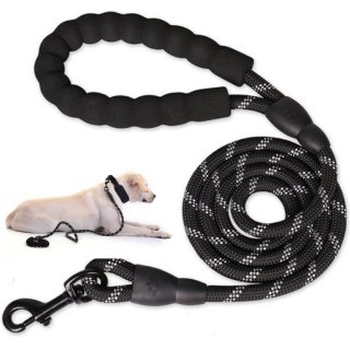 Smycz treningowa dla psa z odblaskowymi wstawkami mocna 1.5 m