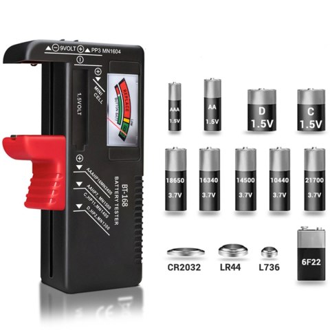 Tester miernik baterii akumulatorów analogowy R6 / R3 / R14 / R20 / CR/ R9