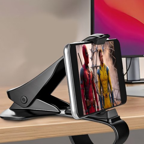 Uchwyt samochodowy do telefonu z klipsem na kokpit deskę rozdzielczą 4-6.5''