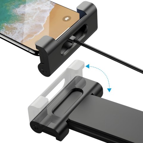 Uchwyt samochodowy teleskopowy na zagłówek do telefonu tabletu