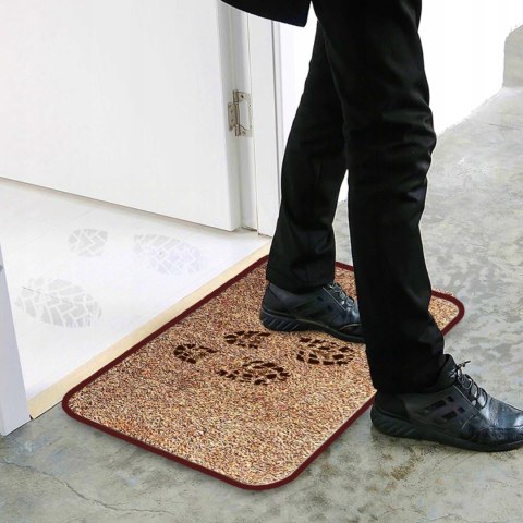 Wycieraczka do butów mata pod drzwi antypoślizgowa 70 x 45 cm - brązowa