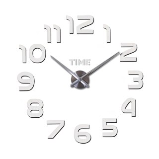 Zegar ścienny naklejany lustrzany nowoczesny cichy śr. 60 cm